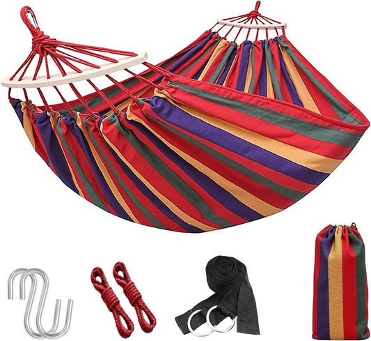 Portable Camping Hammock Lightweight Fabric Hammock for Backpacking, Beach, Patio, Backyard, Outdoor (Red) V1259-DP01-H-00036