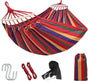 Portable Camping Hammock Lightweight Fabric Hammock for Backpacking, Beach, Patio, Backyard, Outdoor (Red) V1259-DP01-H-00036