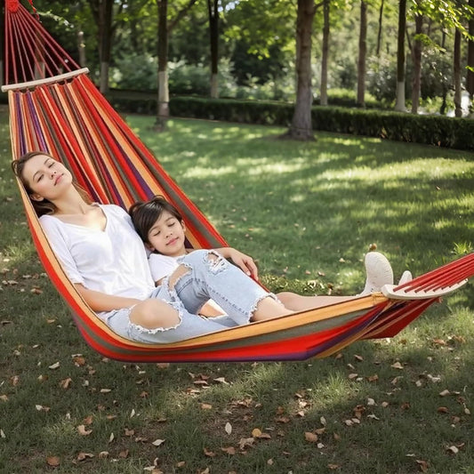 Portable Camping Hammock Lightweight Fabric Hammock for Backpacking, Beach, Patio, Backyard, Outdoor (Red) V1259-DP01-H-00036