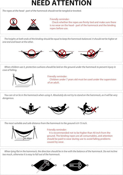 Portable Camping Hammock Lightweight Fabric Hammock for Backpacking, Beach, Patio, Backyard, Outdoor (Red) V1259-DP01-H-00036