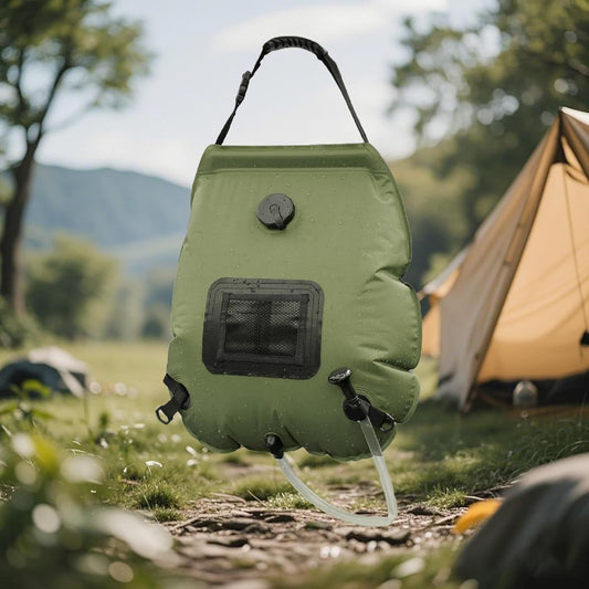Solar Shower Bag 5 Gal/20L Solar Heating Camping Shower Bag with Shower Head Portable Shower for Beach V1259-DP01-H-00044