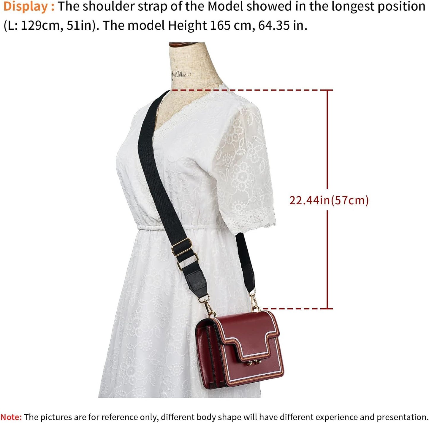 Wide Shoulder Purse Strap Replacement Adjustable Belt Canvas Bag Crossbody Handbag V1259-DP01-H-00047