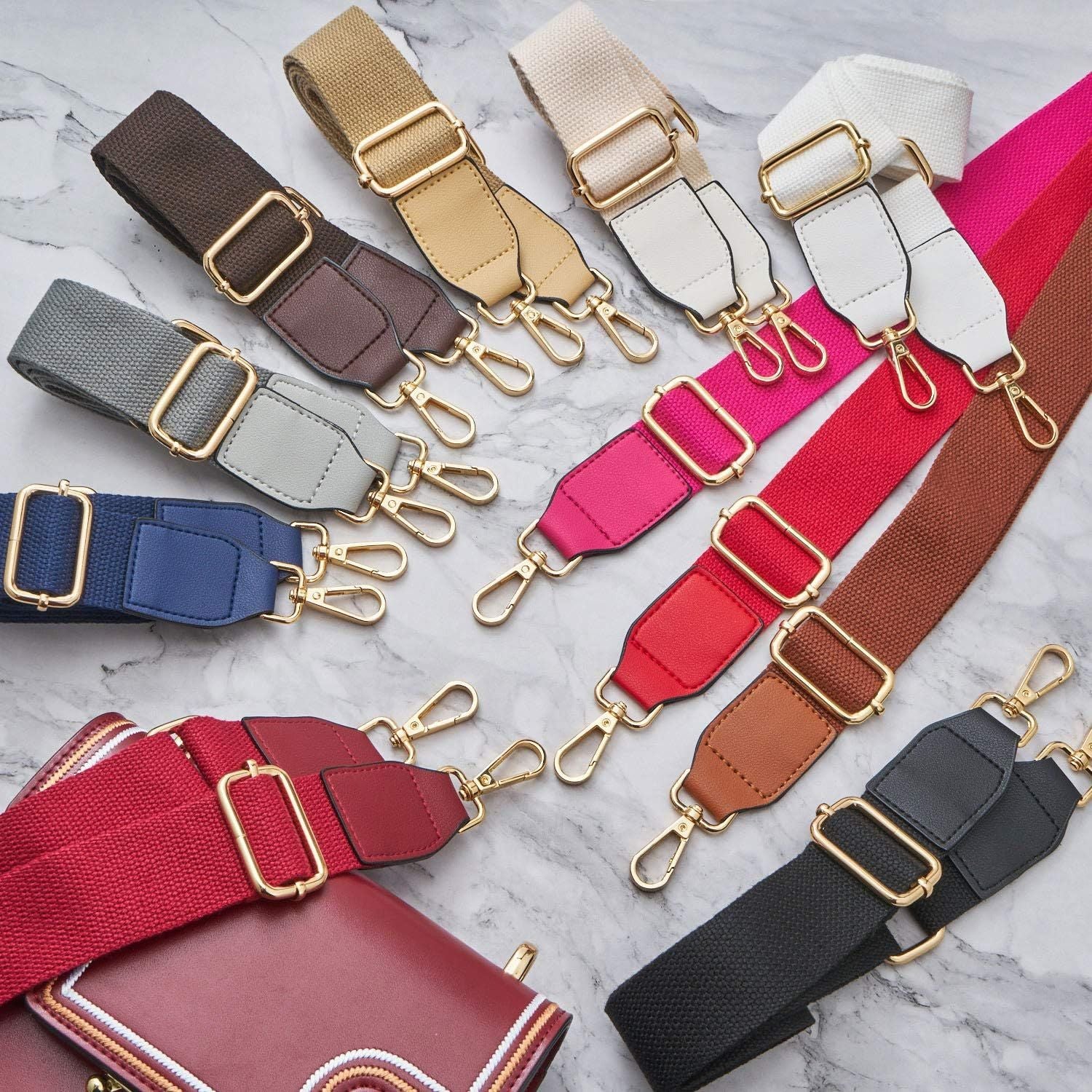 Wide Shoulder Purse Strap Replacement Adjustable Belt Canvas Bag Crossbody Handbag V1259-DP01-H-00047