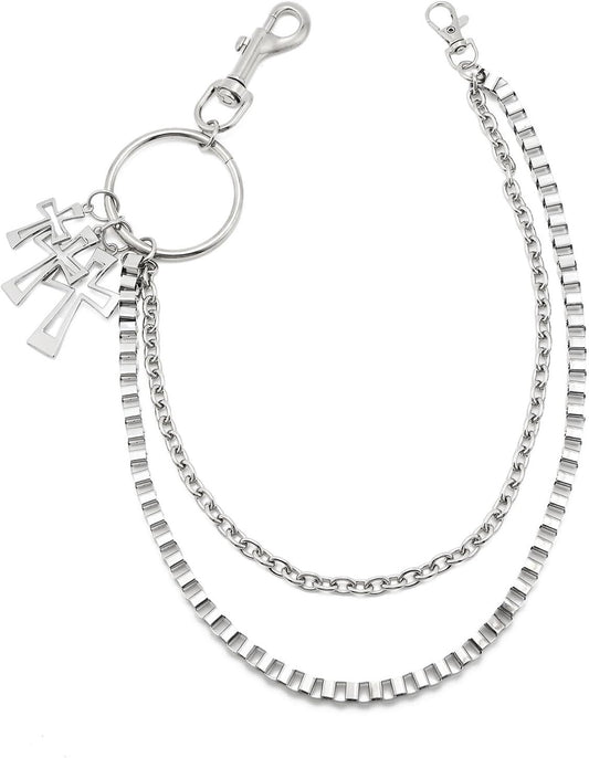 Wallet Chain,Punk Trousers Pants Chains for Men Women,Pocket Chain Heavy Chain Belt Goth Accessories V1259-DP01-H-00050