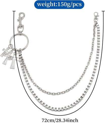Wallet Chain,Punk Trousers Pants Chains for Men Women,Pocket Chain Heavy Chain Belt Goth Accessories V1259-DP01-H-00050