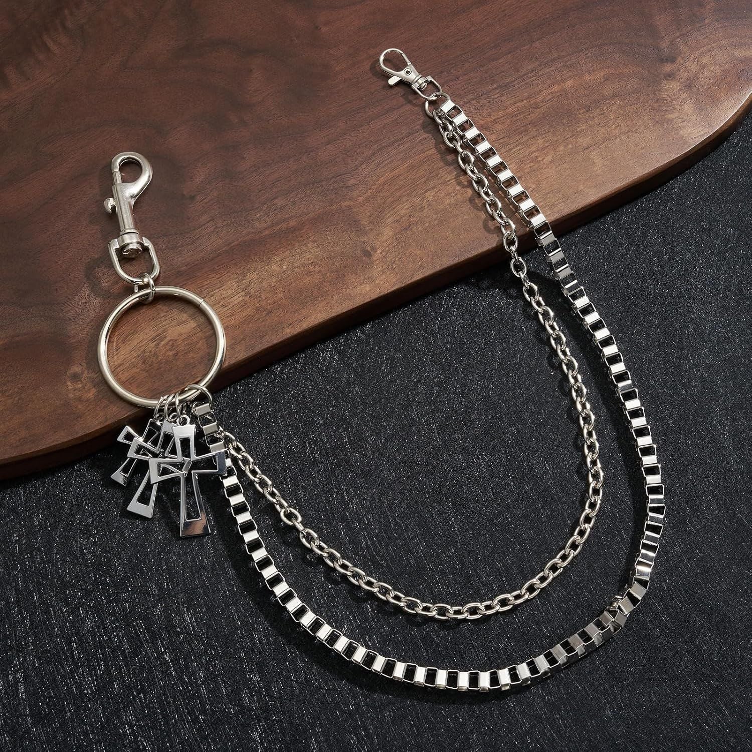 Wallet Chain,Punk Trousers Pants Chains for Men Women,Pocket Chain Heavy Chain Belt Goth Accessories V1259-DP01-H-00050