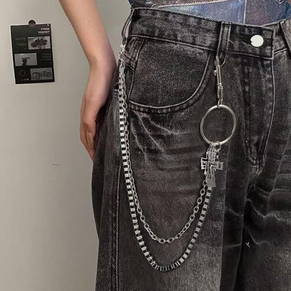 Wallet Chain,Punk Trousers Pants Chains for Men Women,Pocket Chain Heavy Chain Belt Goth Accessories V1259-DP01-H-00050