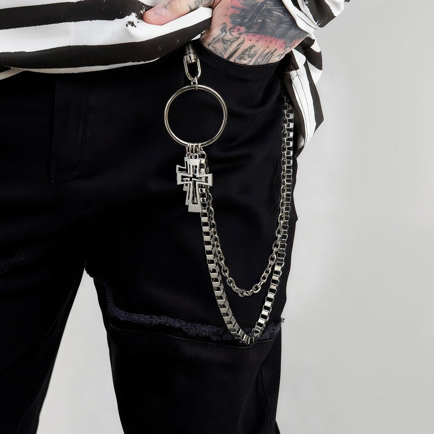 Wallet Chain,Punk Trousers Pants Chains for Men Women,Pocket Chain Heavy Chain Belt Goth Accessories V1259-DP01-H-00050