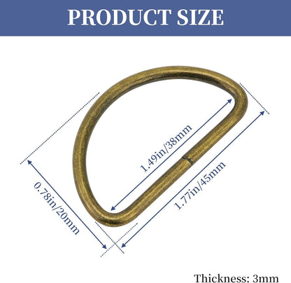 50pcs Metal D Ring Buckle for Purse Hardware Sewing Accessories Crafts Hand DIY V1259-DP01-H-00053
