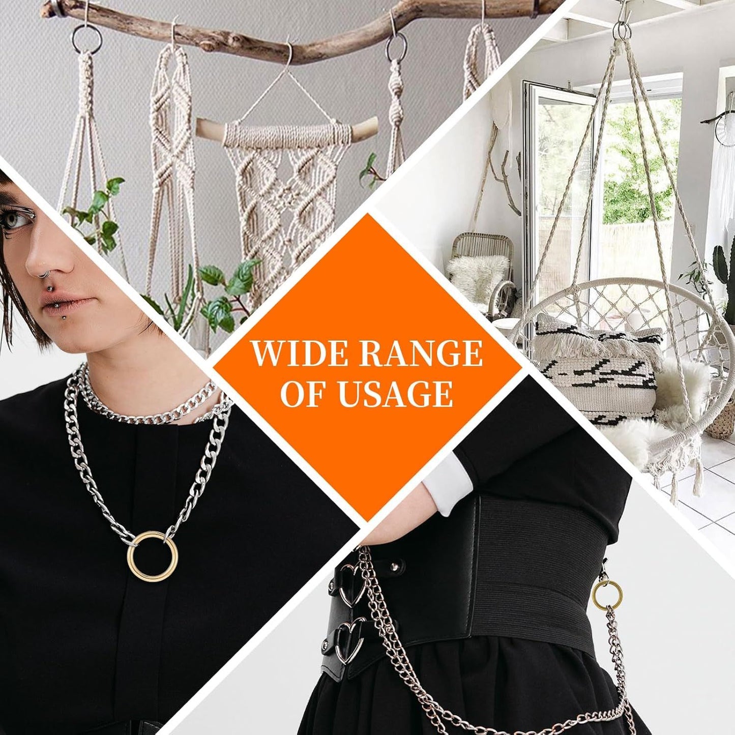 15pcs Metal Seamless Welded O Rings,Multi-Purpose O-Ring Hardware for Crafts Macrame Rings,Gold,1 inch V1259-DP01-H-00056
