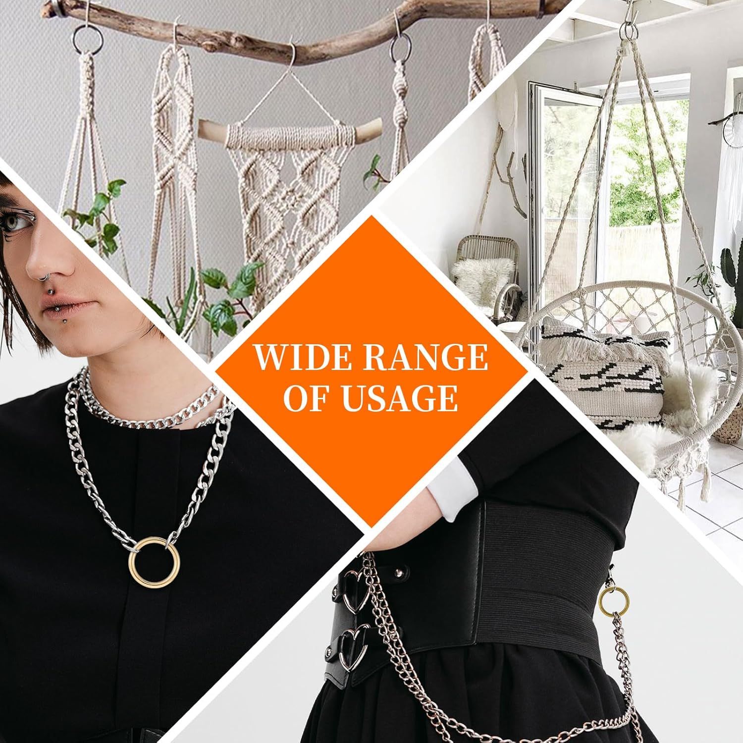 15pcs Metal Seamless Welded O Rings,Multi-Purpose O-Ring Hardware for Crafts Macrame Rings,Gold,1 inch V1259-DP01-H-00056