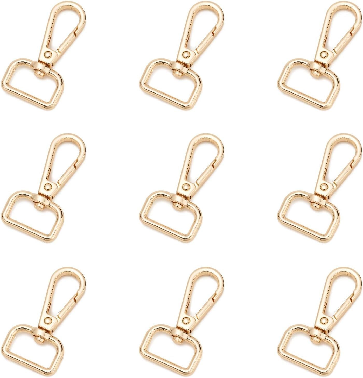 9 Pcs D Ring Swivel Lobster Claw Clasp Push Gate Snap Hooks Trigger Clips for DIY Crafts Keychain Purse V1259-DP01-H-00059