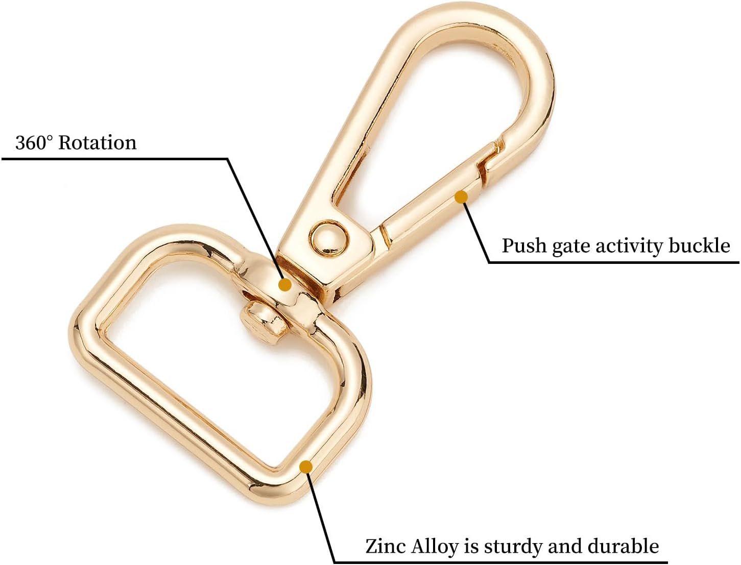9 Pcs D Ring Swivel Lobster Claw Clasp Push Gate Snap Hooks Trigger Clips for DIY Crafts Keychain Purse V1259-DP01-H-00059