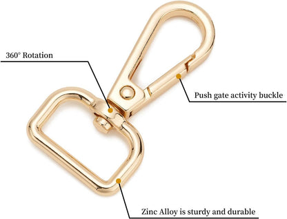 9 Pcs D Ring Swivel Lobster Claw Clasp Push Gate Snap Hooks Trigger Clips for DIY Crafts Keychain Purse V1259-DP01-H-00059