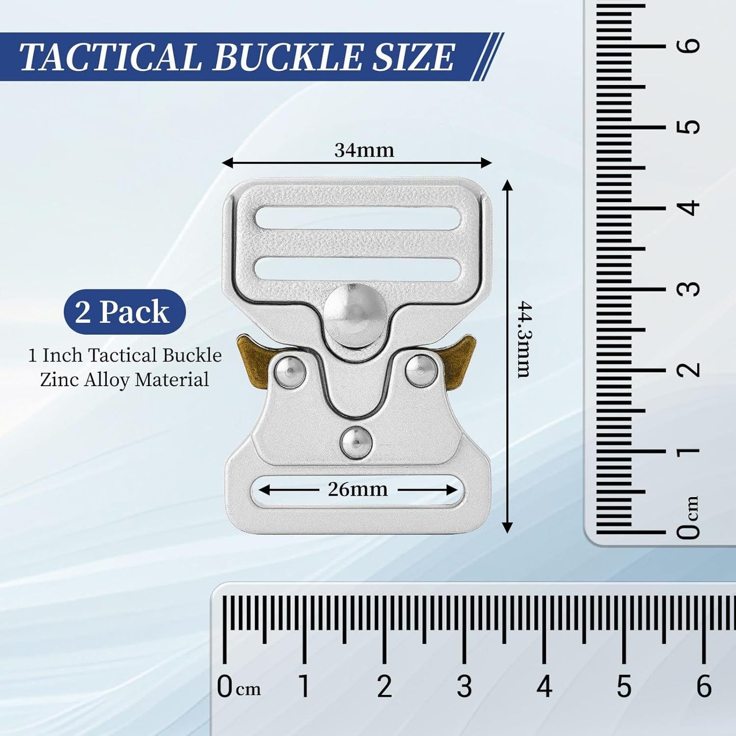 Tactical Buckle Replacement 2 pack,Metal Buckle Clip for Dog Collar, Keychain, Hunting Belt Bags V1259-DP01-H-00061