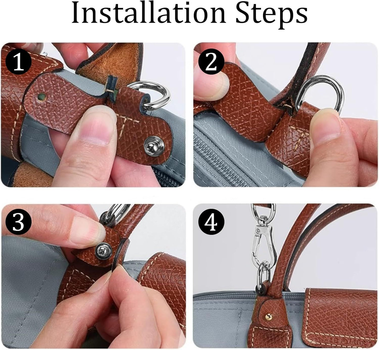 Bag Strap Suitable for Longchamp Mini Pouch, Purse Crossbody Replacement Adjustable Shoulder Strap Conversion V1259-DP01-H-00063