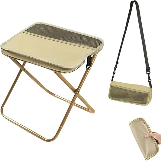 Collapsible Stool Folding Stool for Adults, Foldable Backpack Stool Portable Chair Heavy Duty Compact Travel V1259-DP01-H-00065