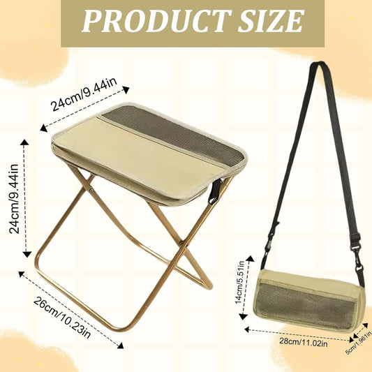 Collapsible Stool Folding Stool for Adults, Foldable Backpack Stool Portable Chair Heavy Duty Compact Travel V1259-DP01-H-00065