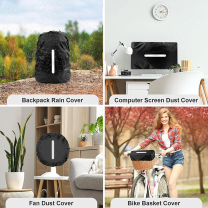 2 Pack Waterproof Rain Cover for Backpack, Reflective Rainproof Protector for Anti-Dust and Anti-Theft,M Size V1259-DP01-H-00071