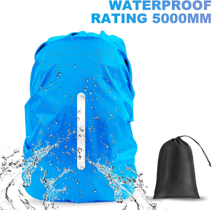 2pcs Waterproof Rain Cover for Backpack, Reflective Rainproof Protector for Anti-dust and Anti-Theft M V1259-DP01-H-00072