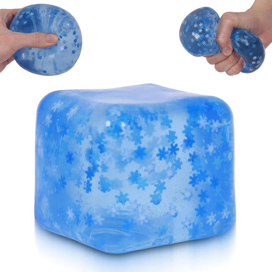 Snowflake Ice Cube Squishy Toy, Big Size 7cm Stress Relief Fidget Toys for Adults, Sensory Squishy Toys for V1259-DP01-H-00075
