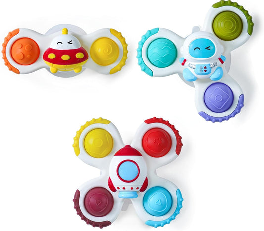 Strong Suction Cup Fidget Rotating Sensory Bath Toys for Baby Christmas Stocking Stuffers, Airplane Car V1259-DP01-H-00087
