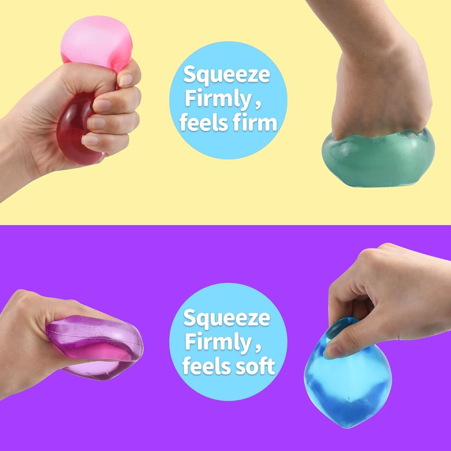 4 PCS Colorful Stress Cube - Sensory Fidget Squeeze Toy with Super Solid Squish-Slow Rising Ice Cube Stress V1259-DP01-H-00115
