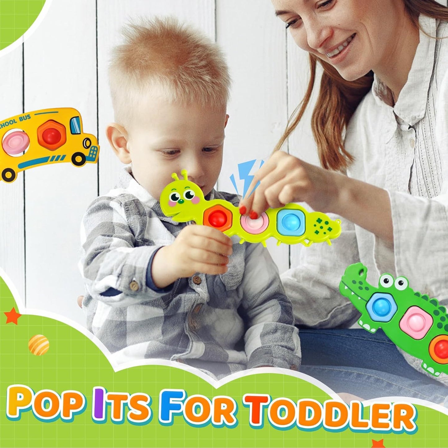 3PC Fidget Popper Sensory Toys Airplane Travel Activities for Toddlers Goodie Bags Pop It Fidget Toys for 12+ V1259-DP01-H-00136