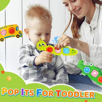 3PC Fidget Popper Sensory Toys Airplane Travel Activities for Toddlers Goodie Bags Pop It Fidget Toys for 12+ V1259-DP01-H-00136