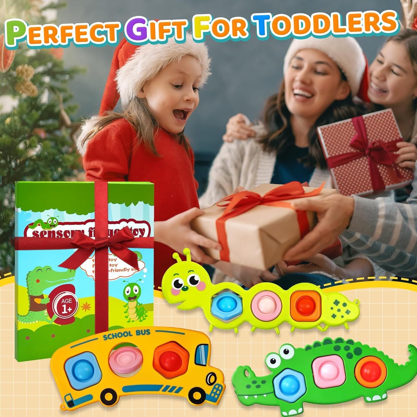 3PC Fidget Popper Sensory Toys Airplane Travel Activities for Toddlers Goodie Bags Pop It Fidget Toys for 12+ V1259-DP01-H-00136