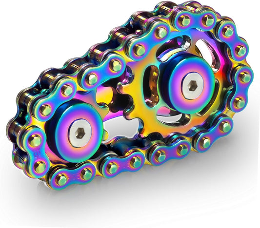 Metal Fidget Spinner Toys for Teens Boys Adults Bike Chain Roller Gadgets ADHD Figette Anxiety Stress Relief V1259-DP01-H-00139