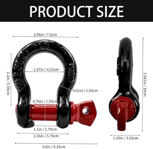6 Pack 5/8" D Ring Shackles for Rigging, 3.25 Ton /7165 Lbs Capacity Shackles with 3/4" Pin for Tow Strap V1259-DP01-I-00007