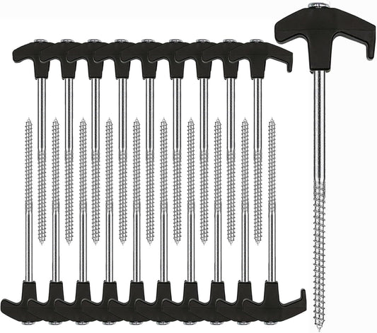 20 Pack Tent Stakes Heavy Duty, 8 Inch Tent Stakes Tent Pegs Camping Non-Rust Ground Stakes for Camping V1259-DP01-I-00015