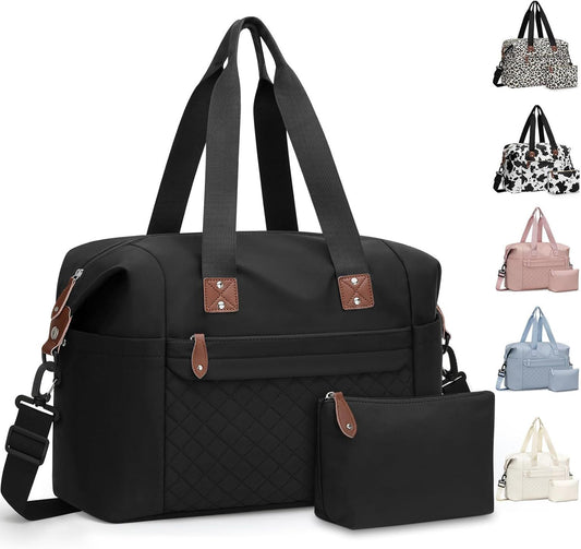 Travel Duffle Bag, Waterproof Weekender Overnight Hospital Bags for Women Men with Toiletry Bag Lightweight V1259-DP01-I-00027