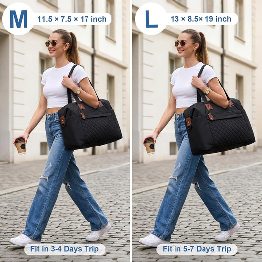 Travel Duffle Bag, Waterproof Weekender Overnight Hospital Bags for Women Men with Toiletry Bag Lightweight V1259-DP01-I-00027