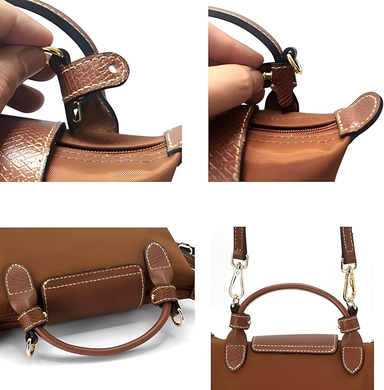 Leather Strap Suitable for Longchamp Handbag,Crossbody Adjustable Shoulder Strap Conversion Kit V1259-DP01-I-00029