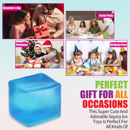 Giant Stress Cube - 3.15" Cube-Sensory Fidget Squeeze Toy with Super Solid Squish-Slow Rising Ice Cube Stress V1259-DP01-I-00048