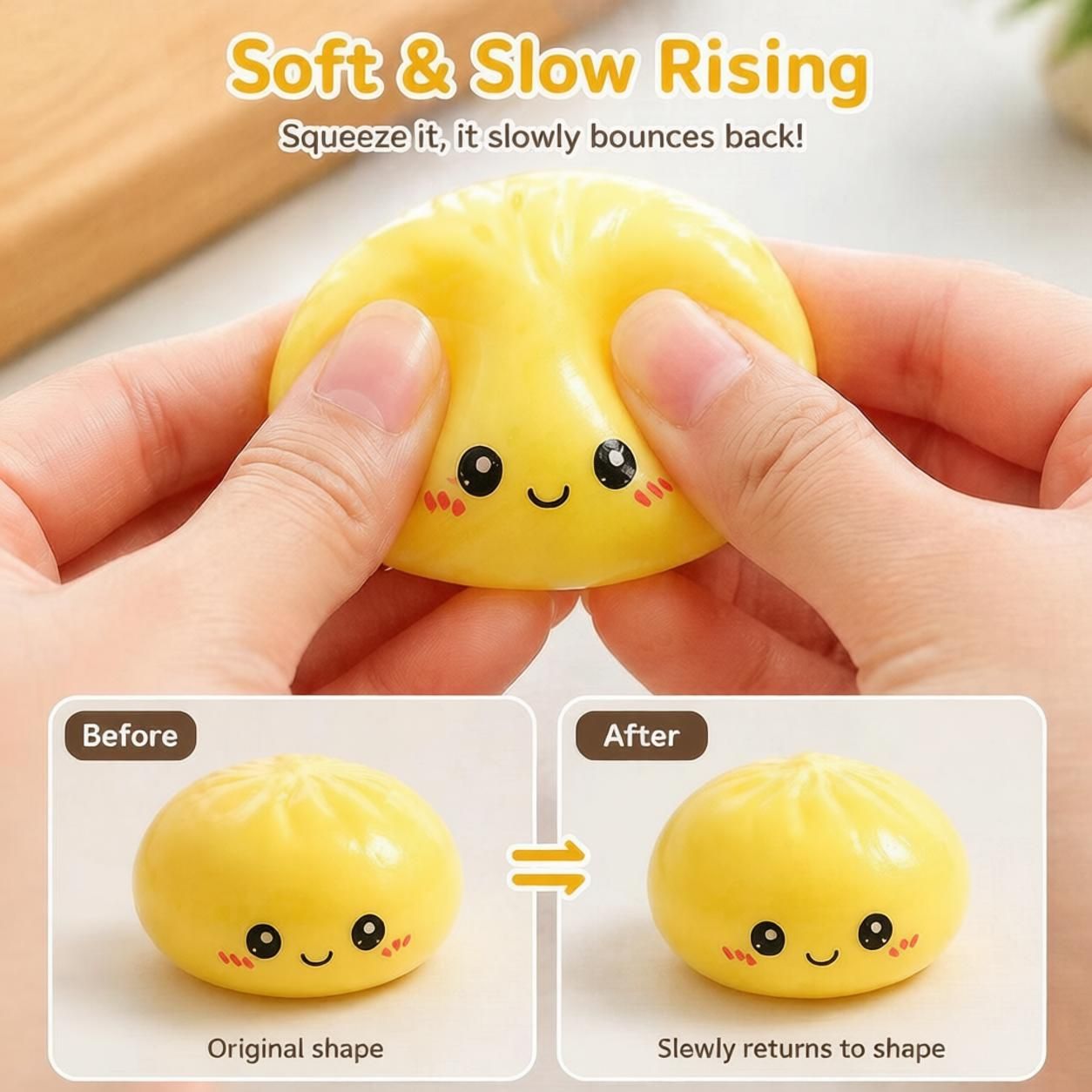 Fidget Squishy Stress Relief Toy 9-Grid Blind Box - Mystery Dumpling Squishy Calendar - Adult Decompression Squeeze Toy - GJ862-006