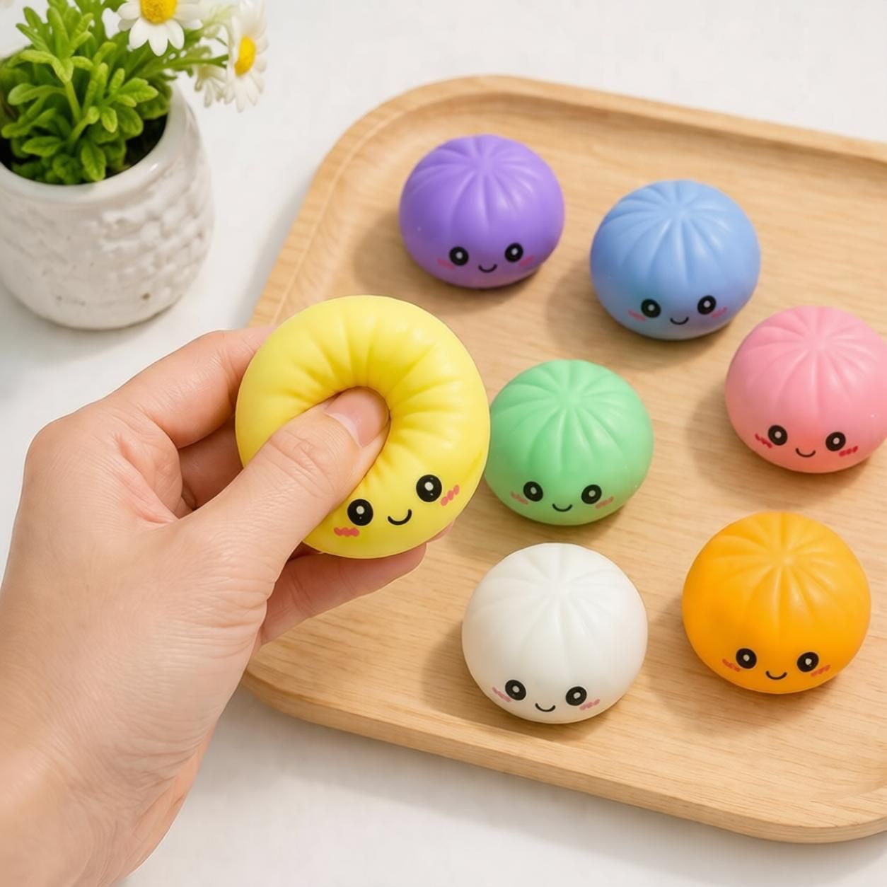 Fidget Squishy Stress Relief Toy 9-Grid Blind Box - Mystery Dumpling Squishy Calendar - Adult Decompression Squeeze Toy - GJ863-005