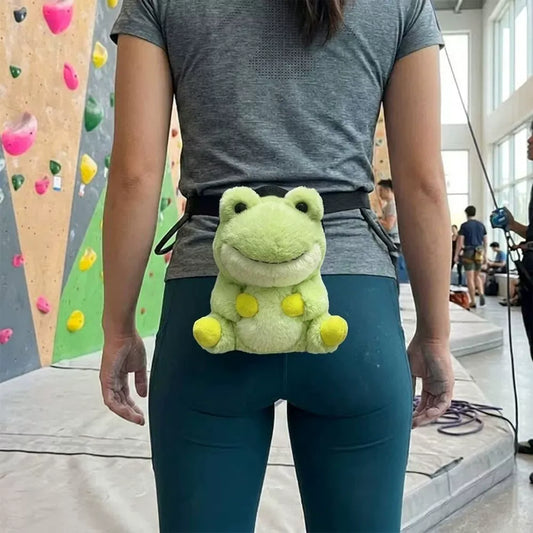 Frog Chalk Bag Rock Climbing Chalk Bag Suitable Bouldering Gym Indoor & Outdoor Climbing with Adjustable Belt V1261-FROG001