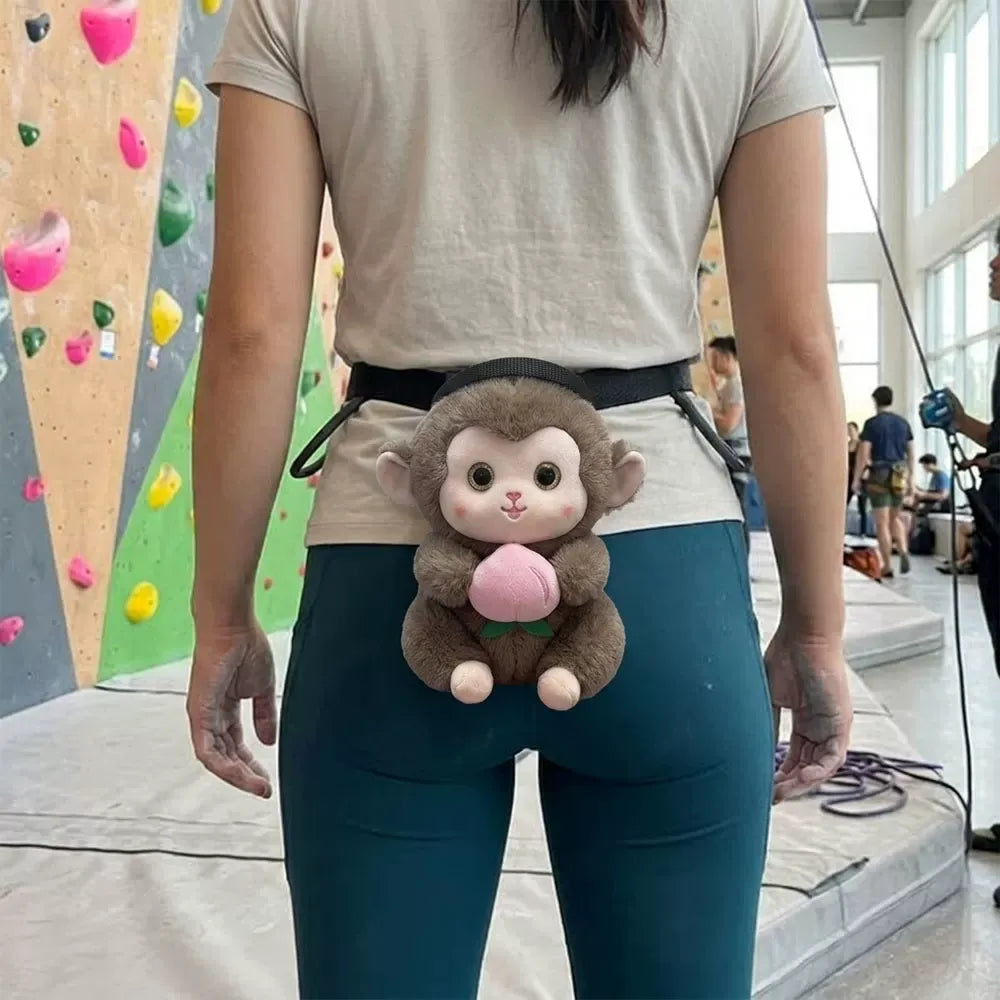Lucky Monkey Chalk Bag Rock Climbing Chalk Bag Suitable Bouldering Gym Indoor & Outdoor Climbing with V1261-LUCKYMONKEY001