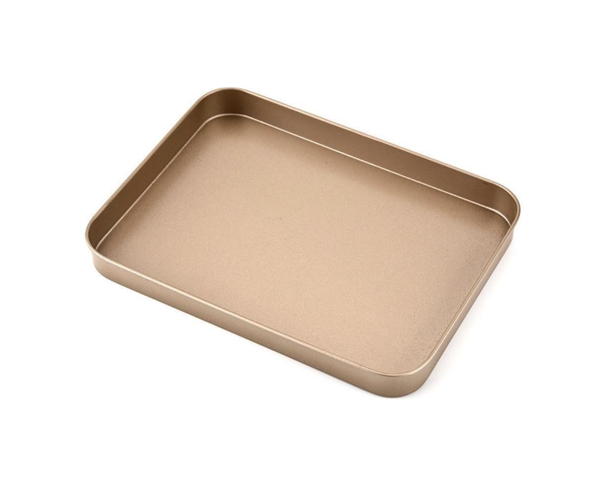 Non-stick Rectangular Cake Pan Baking Oven Tray Dish Mold Bakeware Kitchen Tool-Golden V1263-JX-1001