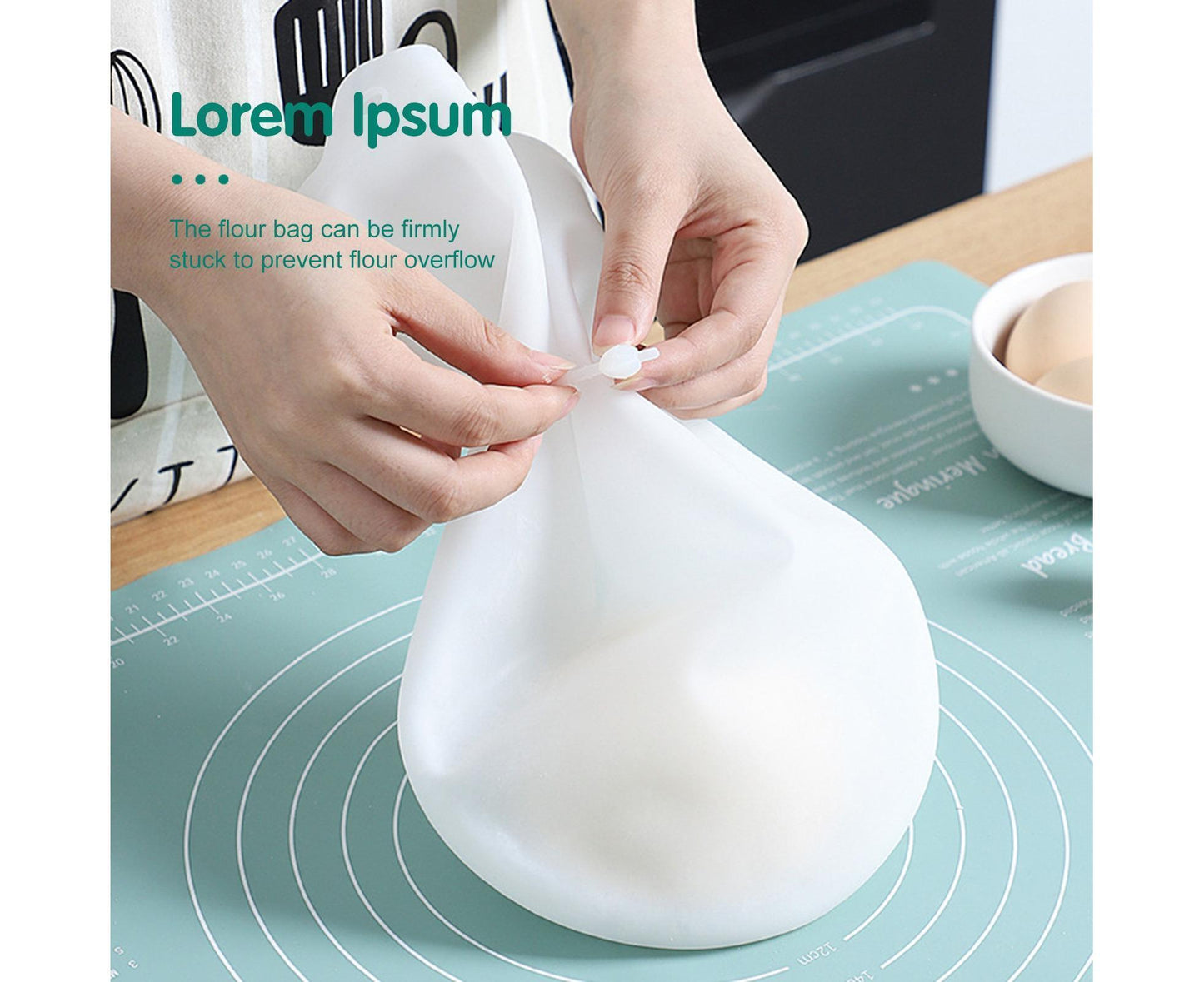 Kneading Dough Bag Food Grade Non-stick Silicone Non-deformation Flour Mixing Bag Baking Tool-L V1263-JX-1002