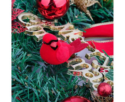 10Pcs Artificial Red Christmas Lucky Birds DIY Xmas Tree Pendant Decoration Gift-B V1263-JX-1003