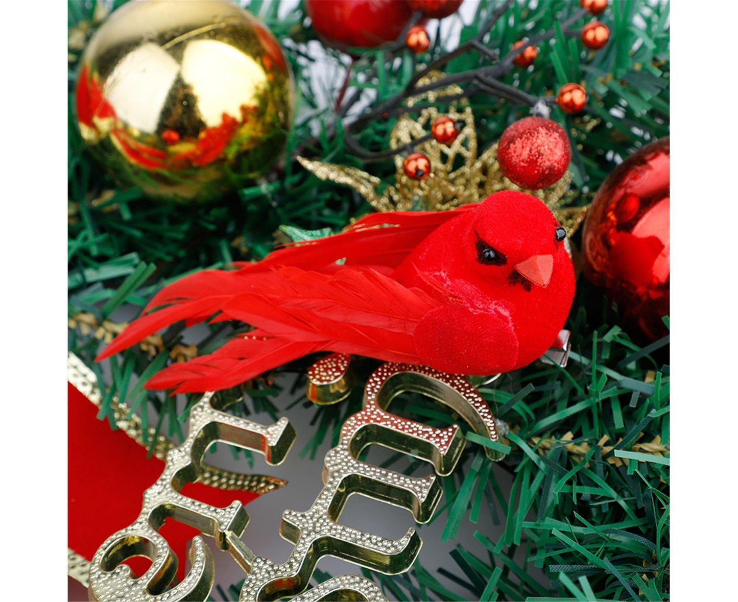 10Pcs Artificial Red Christmas Lucky Birds DIY Xmas Tree Pendant Decoration Gift-B V1263-JX-1003