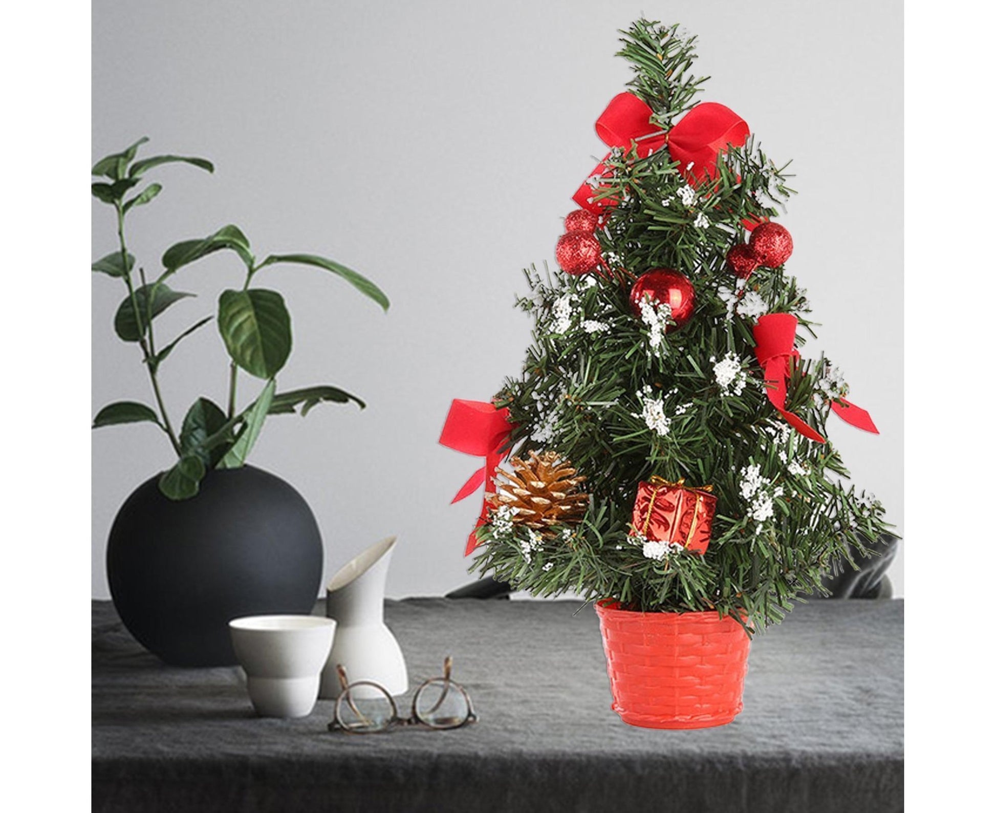 30cm Mini Christmas Tree Artificial Christmas Tree-Red V1263-JX-1004