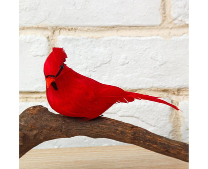 6/12Pcs Christmas Bird Clip Red Feather Artificial Birds-Red 1 V1263-JX-1005