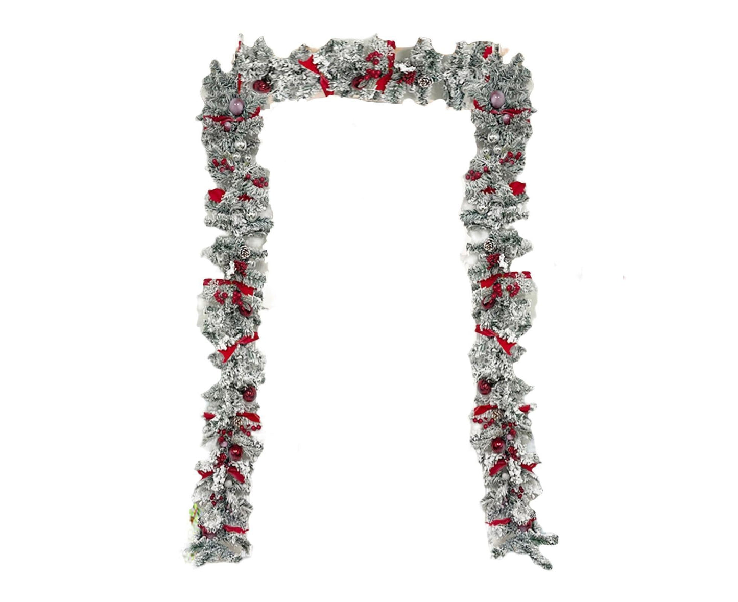 Christmas Artificial Wreath Red Bowknot Ribbon Garland-E V1263-JX-1006