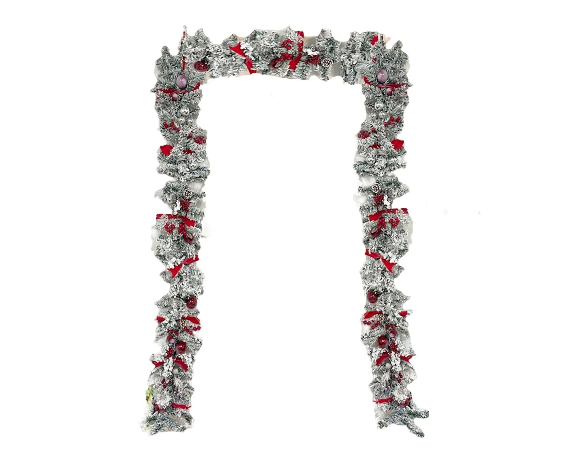 Christmas Artificial Wreath Red Bowknot Ribbon Garland-E V1263-JX-1006