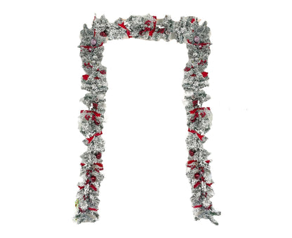 Christmas Artificial Wreath Red Bowknot Ribbon Garland-E V1263-JX-1006